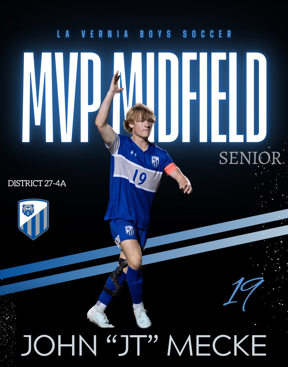 A huge shout out to <a href="/JMecke19/">JT Mecke</a> for receiving District 27-4A MF MVP. He is a great leader as well.