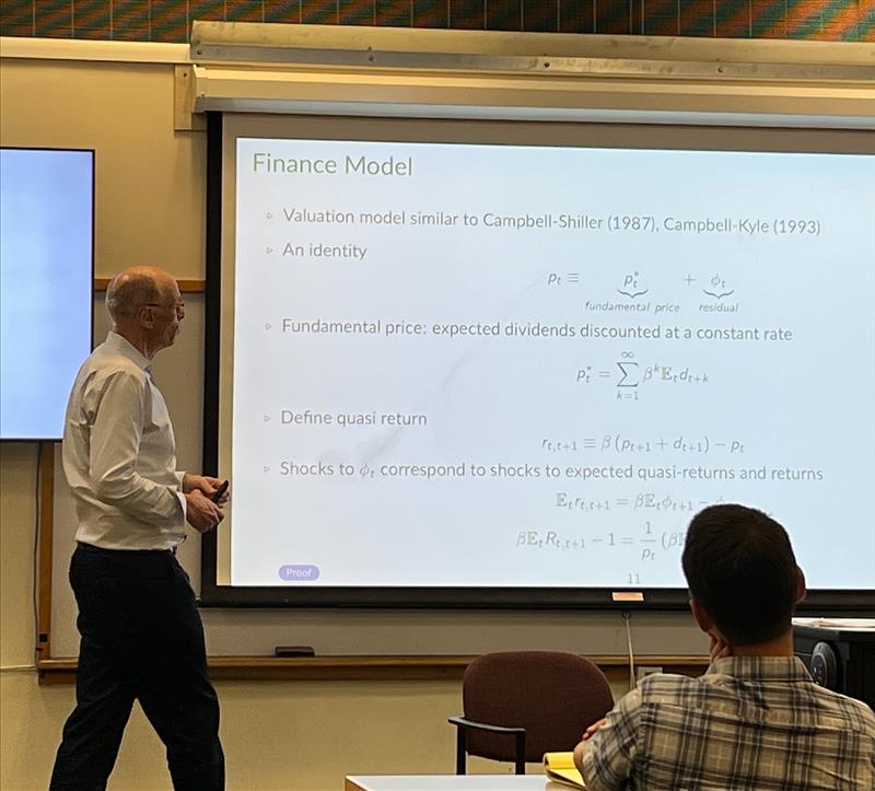 UH Economics (@uh_econ) on Twitter photo Jon presented his work(w <a href="/fab_perri/">fabrizio perri</a> and Andrew Atkeson) that aims to reconcile empirical observation of volatile stock market valuations with a stable capital stock within a macroeconomic model. They use a new Integrated Macroeconomic Accounts dataset developed by BEA and FRB. Jon presented his work(w <a href="/fab_perri/">fabrizio perri</a> and Andrew Atkeson) that aims to reconcile empirical observation of volatile stock market valuations with a stable capital stock within a macroeconomic model. They use a new Integrated Macroeconomic Accounts dataset developed by BEA and FRB.