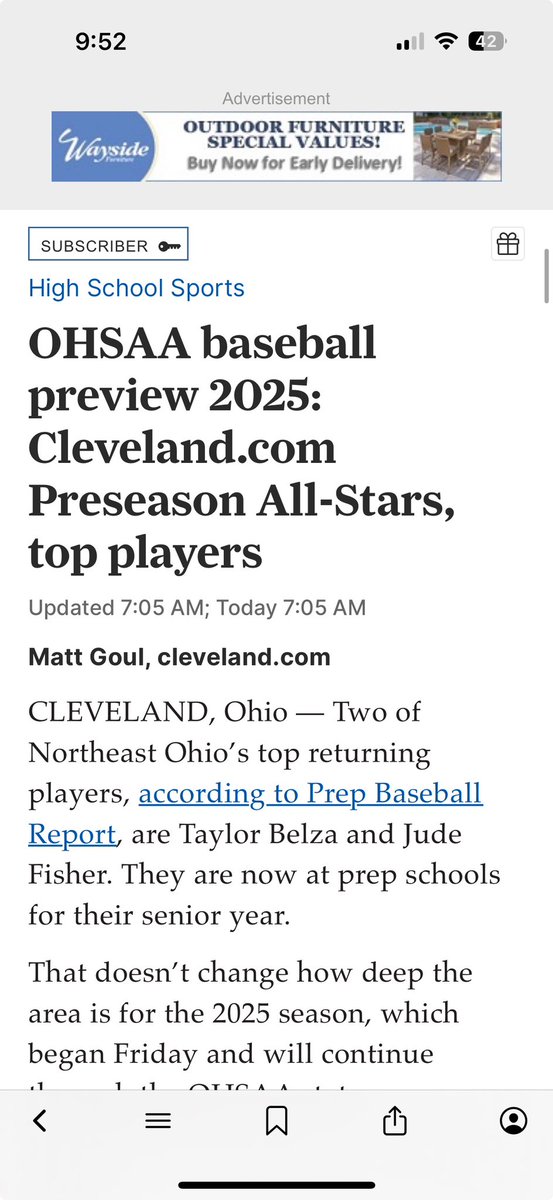 Peyton Beck (@peytonbeck16) on Twitter photo Thankful to be named to Cleveland.com’s Preseason All-Stars Honorable Mentions List!!
<a href="/SEHS_BASEBALL/">St. Edward Baseball</a> <a href="/lakeeriebase/">Lake Erie Baseball</a> Thankful to be named to Cleveland.com’s Preseason All-Stars Honorable Mentions List!!
<a href="/SEHS_BASEBALL/">St. Edward Baseball</a> <a href="/lakeeriebase/">Lake Erie Baseball</a>