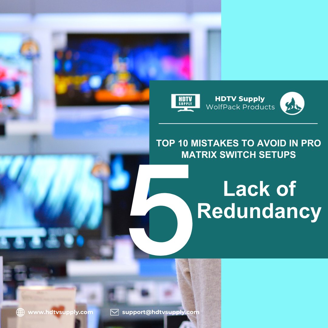 HDTVSupply's tweet image. Lack of Redundancy – Backup power and alternative signal paths ensure uninterrupted operation. Remember, it&apos;s better to set it up right than troubleshoot all night!

#MatrixSwitchSetup #ProAVSolutions #WolfPack #HDTVSupply #AVTechnology