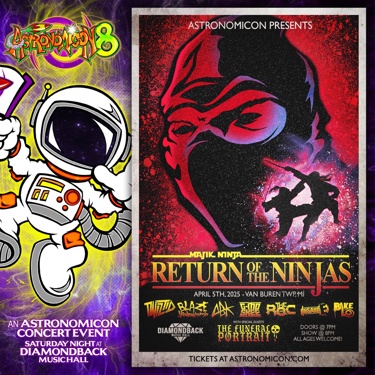 Twiztid (@tweetmesohard) on Twitter photo The official <a href="/majikninjaent/">Majik Ninja Entertainment</a> schedule for <a href="/AstronomiconMI/">Astronomicon</a> is here! See you all this weekend!
🚀Astronomicon.com
<a href="/BlazeYaDead1/">Blaze Ya Dead Homie</a> <a href="/Abkwarrior/">ABK</a> <a href="/GMoSkee/">G-Mo Skee</a> <a href="/iamtheroc/">IAMTHEROC</a> The official <a href="/majikninjaent/">Majik Ninja Entertainment</a> schedule for <a href="/AstronomiconMI/">Astronomicon</a> is here! See you all this weekend!
🚀Astronomicon.com
<a href="/BlazeYaDead1/">Blaze Ya Dead Homie</a> <a href="/Abkwarrior/">ABK</a> <a href="/GMoSkee/">G-Mo Skee</a> <a href="/iamtheroc/">IAMTHEROC</a>