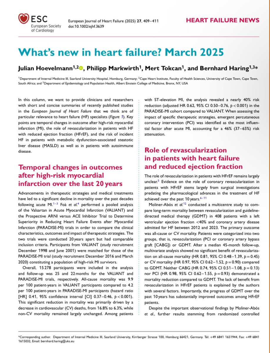 Henry Han (@hancardiomd) on Twitter photo What's new in heart failure? March 2025
#EJHF <a href="/ESC_Journals/">European Society of Cardiology Journals</a> What's new in heart failure? March 2025
#EJHF <a href="/ESC_Journals/">European Society of Cardiology Journals</a>