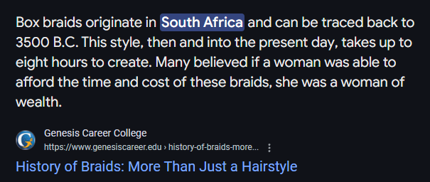 esradagoat's tweet photo. Whites are the most culture vulturing people on the planet it's just like Black music, they used to call it nigga music, now appropriate it. No idiot no whites wore ancient african box braids. How is it that everything you trash in our culture you desperately try to steal? https://t.co/3QpbfjtGbM