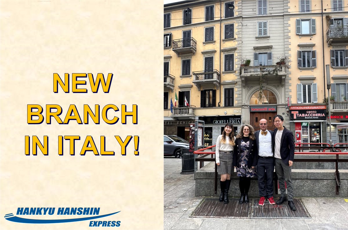HEX_GP's tweet image. 📣From February 1st, the Milan Representative Office has officially started anew as the Milan branch of HANKYU HANSHIN EXPRESS (DEUTSCHLAND) GMBH!📣
Established in 1987, the Milan Representative Office has long served as a gateway to the Italian market. Now, as a branch of our…