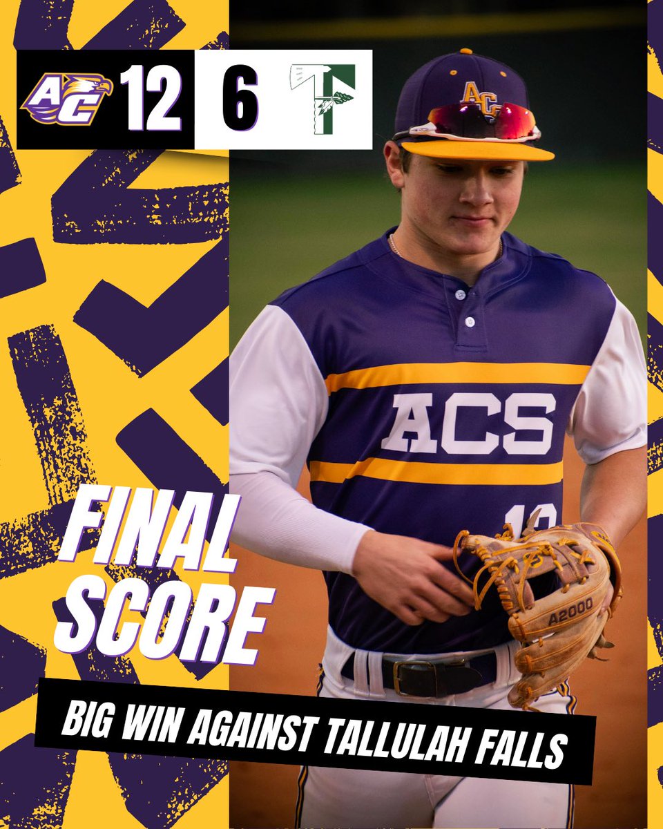 ACS_Eagle's tweet image. Eagles Baseball takes Game 1 vs. Tallulah Falls 12-6!
Milford, Westbrook &amp;amp; Mize go deep. Brooks goes 4-for-4.
Westbrook throws a complete game &amp;amp; defense turns 3 double plays!
Game 2: Thursday at 5:55 PM — be there!
#ACSEagles #EagleBaseball #GoEagles