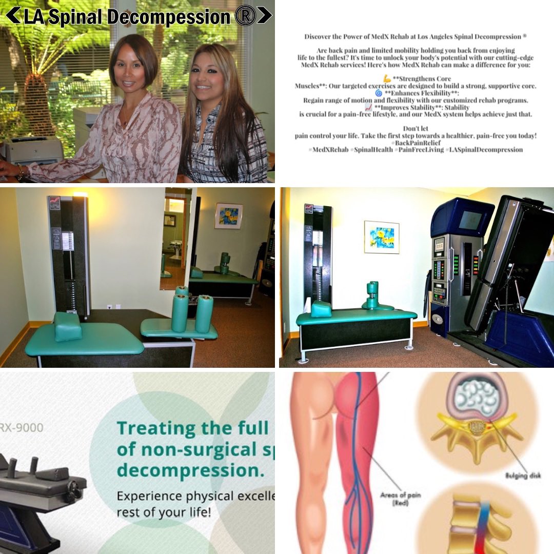 LADECOMPRESSION's tweet photo. "Stop letting sciatic pain & limited mobility dictate your life. Unlock your body's potential with MedX Rehab at Los Angeles Spinal Decompression ®. Say goodbye to Sciatic Pain & hello to a newfound strength & mobility! 💪 #MedXRehab #LosAngelesSpinalDecompression #backpain https://t.co/SZVh6ywKhl