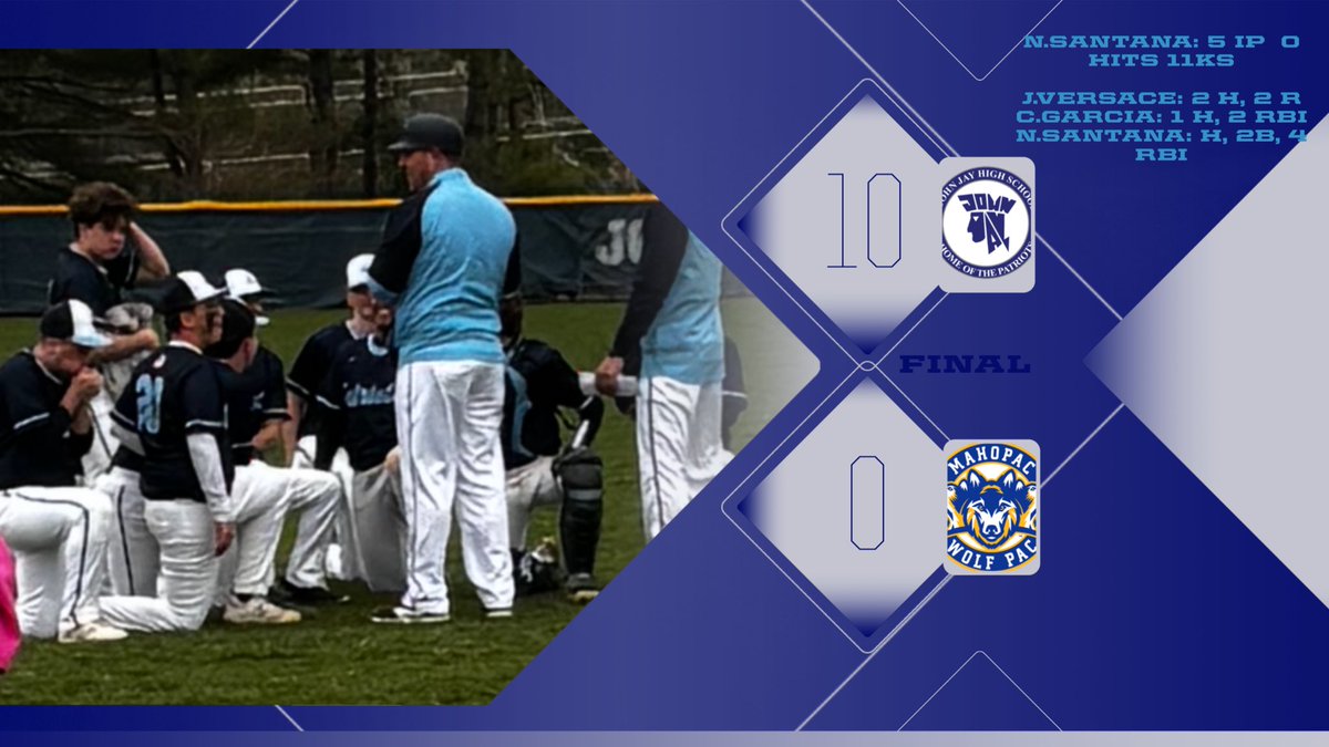 🚨NO HITTER ALERT🚨 Noah Santana  throws a 5inning NO HITTER, while striking out 11, as the JV Patriots beat Mahopac 10-0. <a href="/JJEFAthletics/">JJPatriots</a> <a href="/WCSDAthletic/">WCSDAthletics</a> @JJEFpatriotball <a href="/WCSDEmpowers/">WCSDEmpowers</a>