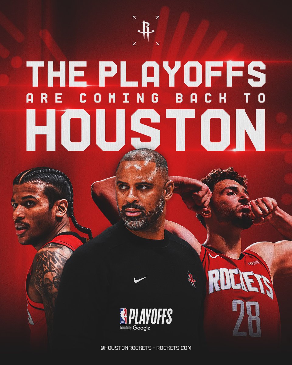 WE ARE SO BACK.

For the first time since the 2019-20 season, the playoffs are returning to Houston!

#Rockets | #Liftoff
