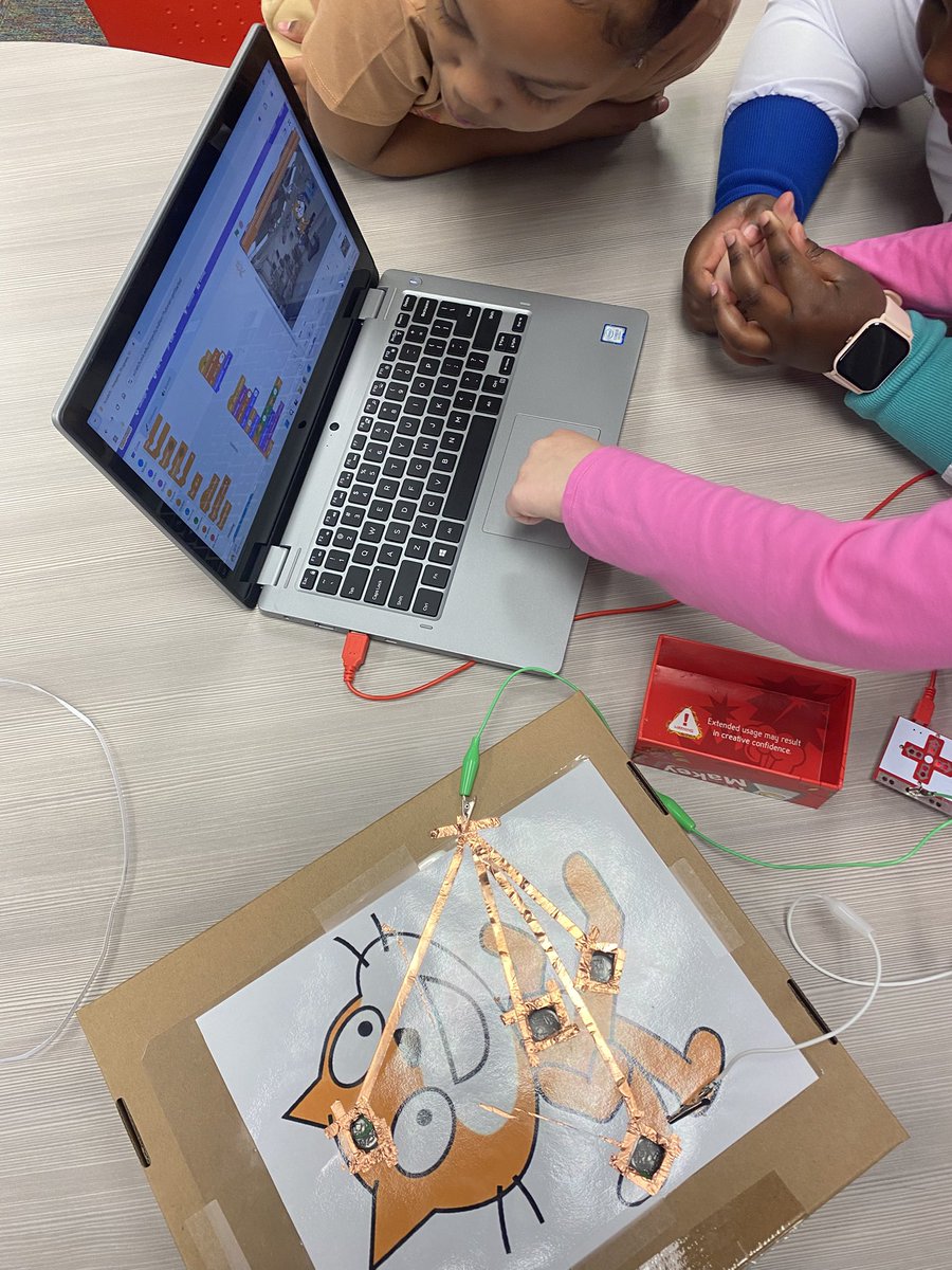 This <a href="/makeymakey/">Makey Makey</a> project in the makerspace is so cool. DYI Operation game that's hooked up to a laptop running <a href="/scratch/">Scratch Team</a> so we get real noises and a lives counter. Awesome. #BentonBold #cpsbest