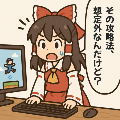 ときにプレイヤーは、
開発者の想像をあっさり超えてくる。
#ゲーム作る霊夢 
