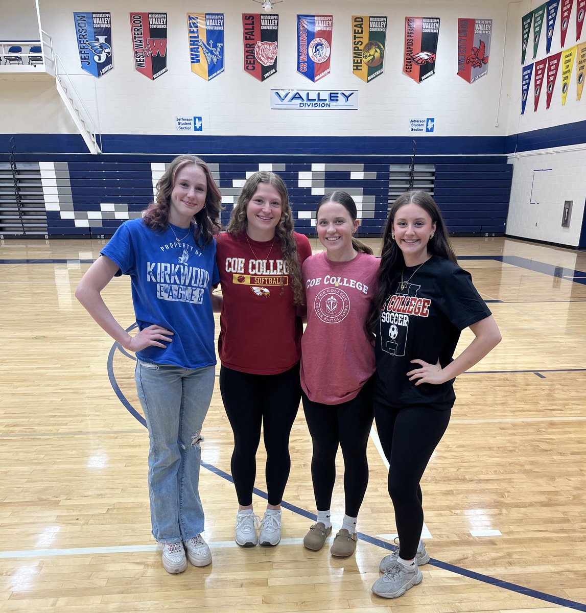 Congrats to our seniors athletes! <a href="/DanielleBoche/">Danielle Boche</a> and <a href="/Lilly_541/">Lilly Ulrich</a> will be attending Coe College to play soccer! 

<a href="/MorganHewitt09/">Morgan Hewitt</a> will play softball at Coe College and <a href="/laylamae2155/">layla askam</a> will Dance at Kirkwood. We are so proud of you all!