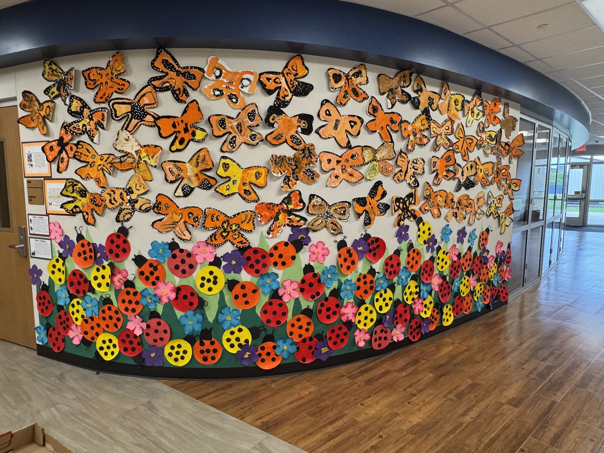 brandyb422's tweet photo. Our amazing kinder friends @campbellcubs worked so hard to create butterflies and ladybugs! We can’t wait to show it off at Kinder Round Up in a few weeks! 
@KatyISDFineArts https://t.co/IHhMvp2gXi
