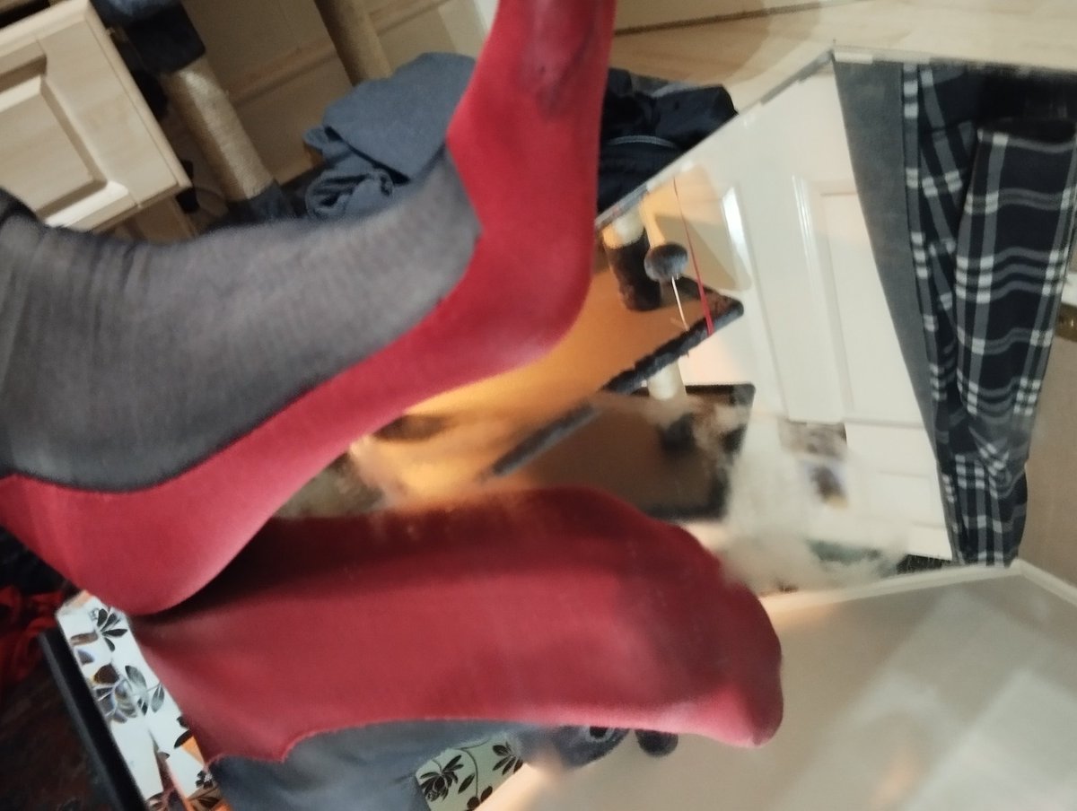 NylonNick1's tweet photo. What are you doing with my sweaty nylon feet? https://t.co/770DqGBujU