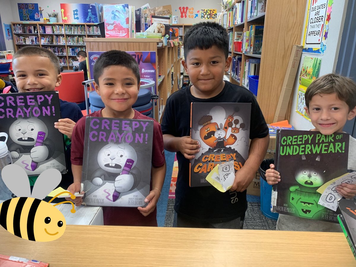 Mrs. Lopez's first graders are thrilled to have moved up to a higher reading level. Their excitement for a whole new area of library books is contagious! 
Proof that focus &amp; hard work definitely pays off. ~  

#bcsdreads 
#weareJefferson
#teambcsd