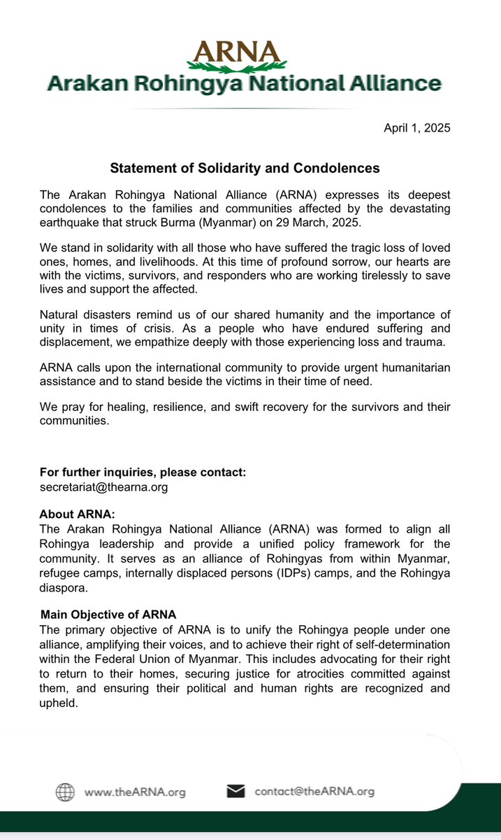 Arakan Rohingya National Alliance (@thearnaorg) on Twitter photo 
