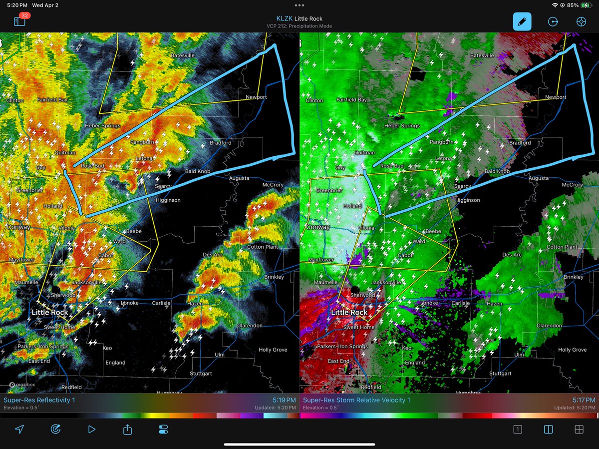 MatthewWatersWx's tweet image. Tornado becoming more likely over the next 30 minutes #Letona, AR, #Bradford, AR. #arwx