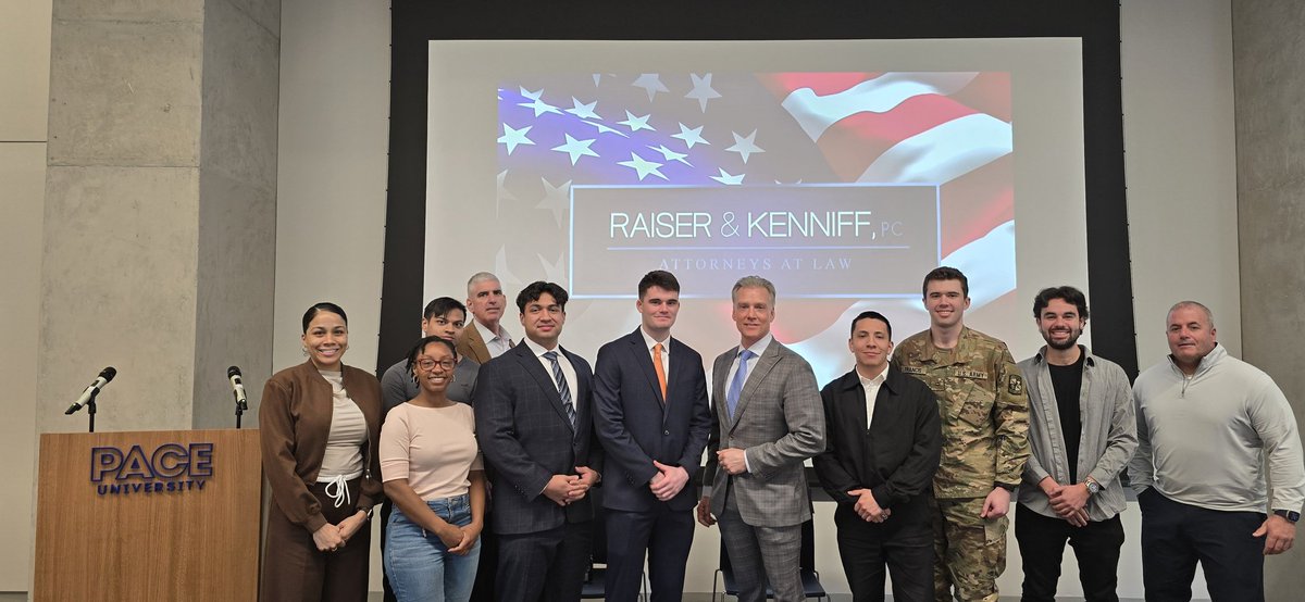 raiserkenniffny's tweet image. R&amp;amp;K Founding Partner Steve Raiser was recognized as a special guest at a #paceuniversity event hosted by the Student Veterans of America. He imparted two core pieces of wisdom to a room full of law school hopefuls: meditate and commit! You&apos;ll thank yourself at the finish line. 💪