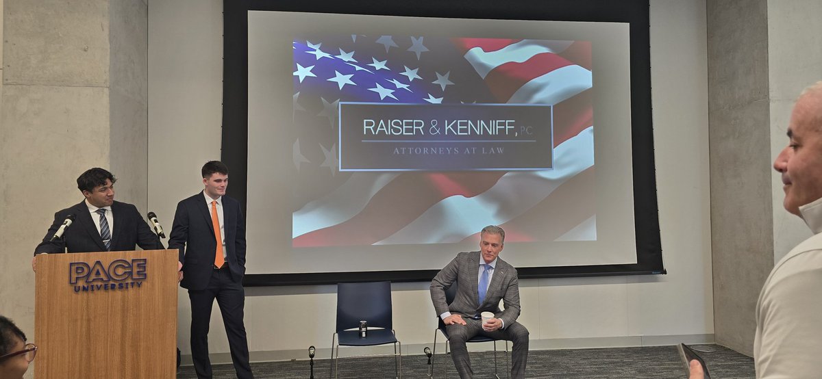 raiserkenniffny's tweet image. R&amp;amp;K Founding Partner Steve Raiser was recognized as a special guest at a #paceuniversity event hosted by the Student Veterans of America. He imparted two core pieces of wisdom to a room full of law school hopefuls: meditate and commit! You&apos;ll thank yourself at the finish line. 💪