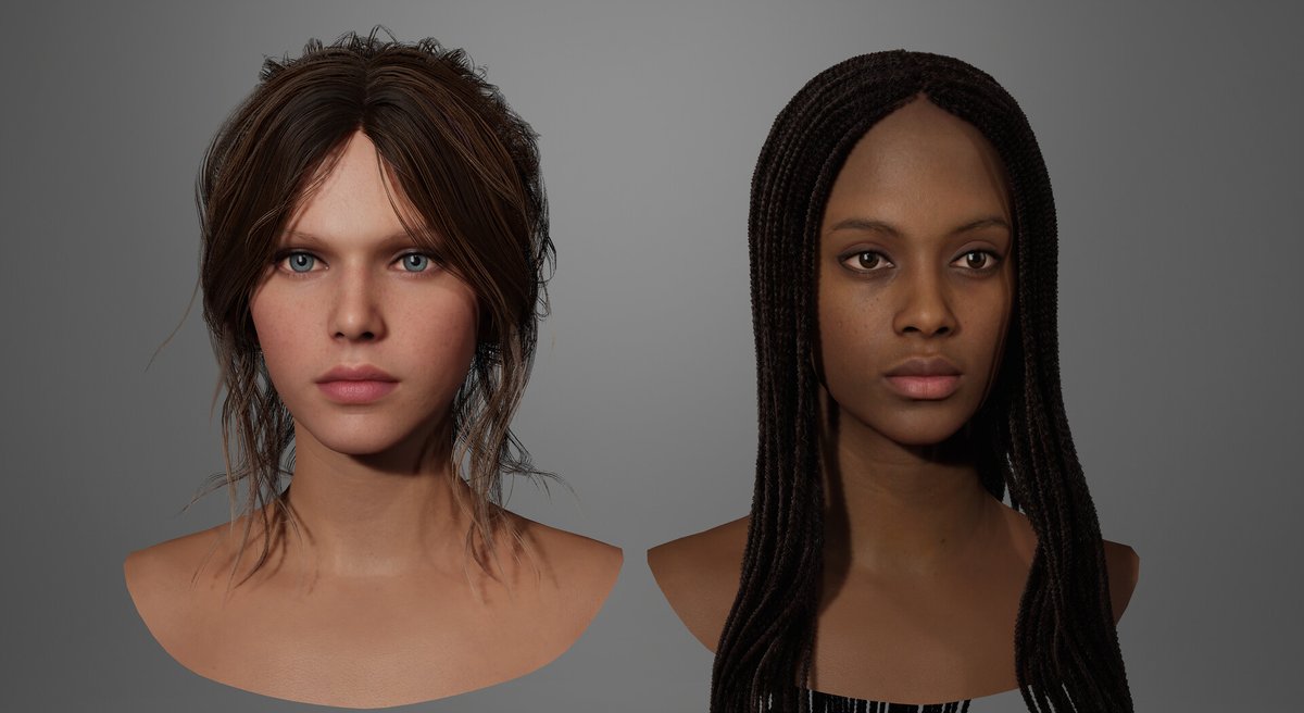 characterkraft's tweet photo. It's the face of a character that's no longer used in the company's project.
The facial expression was produced using the Multi Expression Basemesh of the 3d scan store. #Digital3D
#Realtime #GameArt #CharacterModeling #realtime #femalecharacter #gamecharacter #characteranimation https://t.co/Ou9fTkGE05