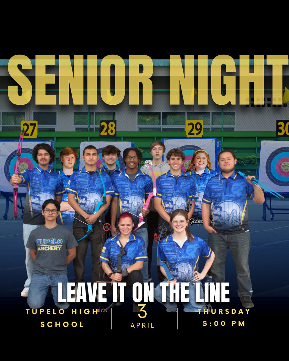 Tupelo Archery (@tuparchery) on Twitter photo Join us as we host one last match before the State Championship and recognize our senior members! <a href="/TupeloAthletics/">Tupelo Athletics</a> Join us as we host one last match before the State Championship and recognize our senior members! <a href="/TupeloAthletics/">Tupelo Athletics</a>