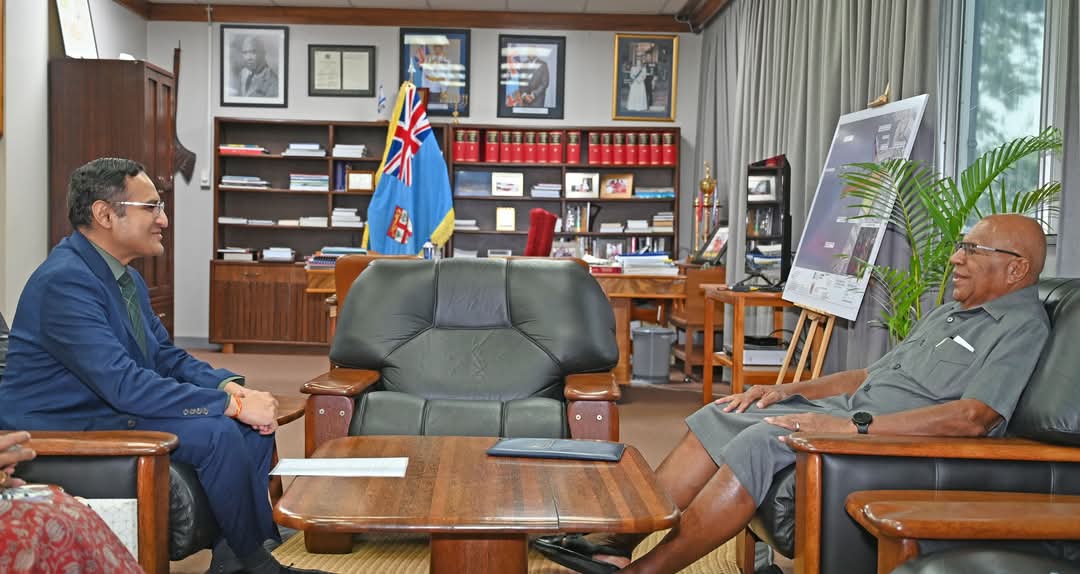 Fiji Ministry of Foreign Affairs (@fiji_mofa) on Twitter photo Prime Minister Hon. <a href="/slrabuka/">Prime Minister Sitiveni Rabuka</a> received a courtesy visit from the High Commissioner of India to Fiji, H.E Suneet Mehta. The meeting highlighted potential opportunities to strengthen the bilateral ties between ๐ซ๐ฏ๐ค๐ฎ๐ณ with focus on building enduring partnerships for prosperity. ๐ Prime Minister Hon. <a href="/slrabuka/">Prime Minister Sitiveni Rabuka</a> received a courtesy visit from the High Commissioner of India to Fiji, H.E Suneet Mehta. The meeting highlighted potential opportunities to strengthen the bilateral ties between ๐ซ๐ฏ๐ค๐ฎ๐ณ with focus on building enduring partnerships for prosperity. ๐