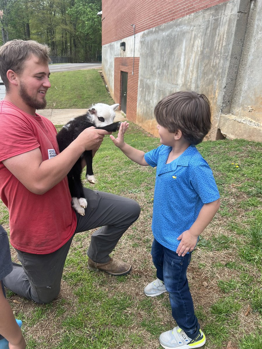 A petting zoo came to visit pre-k today! We loved all the animals, especially the 3 day old lamb! #RNEgreatthings
