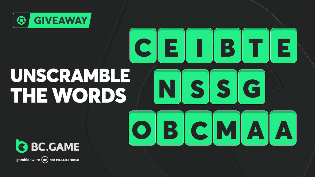 bcgame's tweet image. 🚨 GIVEAWAY! UNSCRAMBLE THE WORDS! 🚨

Unscramble now for chance to snag a share of $200—20 random lucky winners!

How to join:
• Solve the phrase!
• Comment your answer + BC.GAME UID.
• Follow $BC coin official page @bcgamecoin

Keep winning big with COCO!🍀