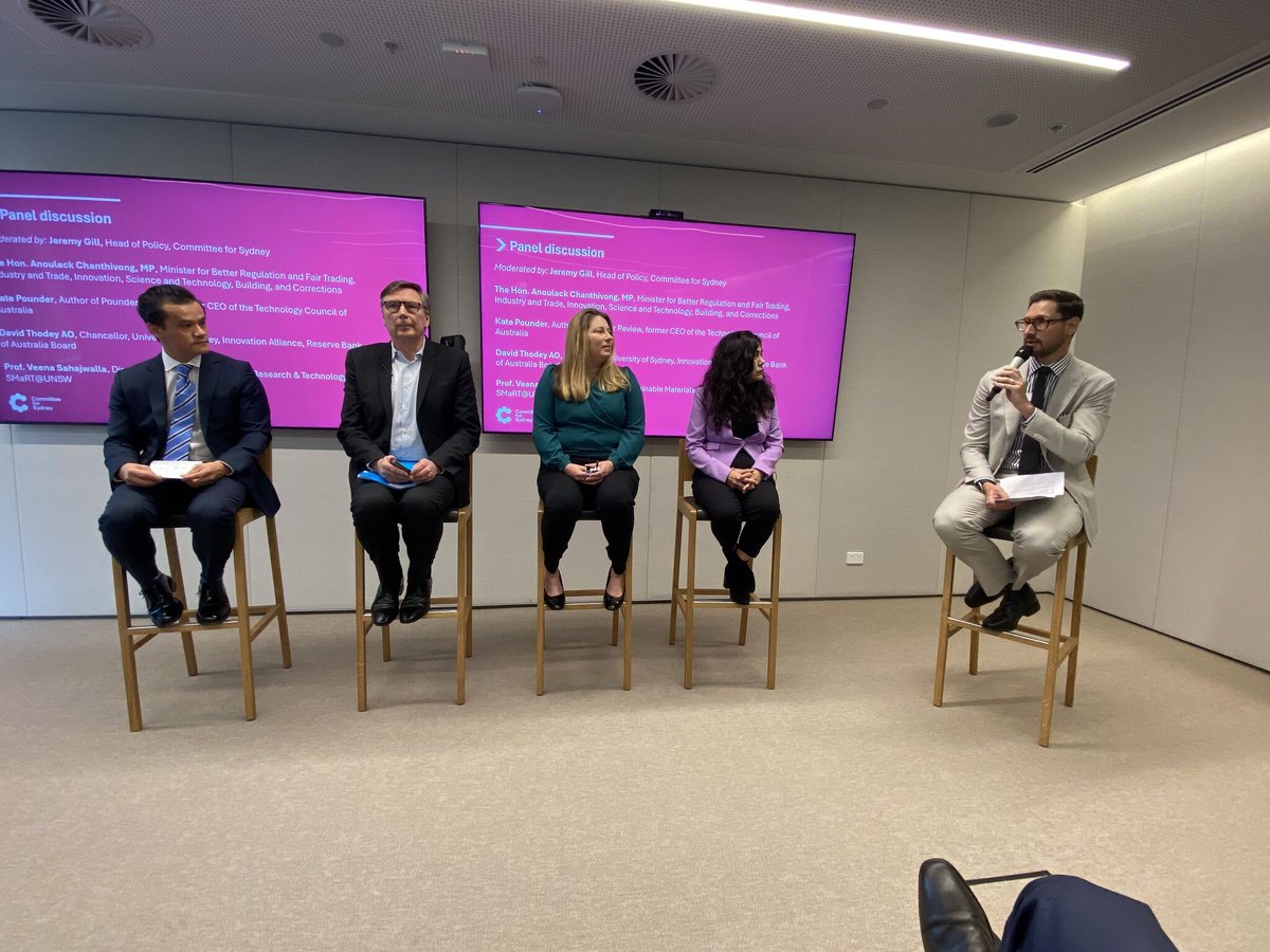 Veena Sahajwalla (@veenasahajwalla) on Twitter photo The <a href="/UNSW/">UNSW</a> SMaRT Centre gave input to the newly released NSW Innovation Blueprint 2035, and I joined an event with NSW Minister <a href="/AnoulackMP/">Anoulack Chanthivong</a> in talking about the importance of innovation, such as our #recycling and #MICROfactorie tech
smart.unsw.edu.au/news-events/ne… The <a href="/UNSW/">UNSW</a> SMaRT Centre gave input to the newly released NSW Innovation Blueprint 2035, and I joined an event with NSW Minister <a href="/AnoulackMP/">Anoulack Chanthivong</a> in talking about the importance of innovation, such as our #recycling and #MICROfactorie tech
smart.unsw.edu.au/news-events/ne…