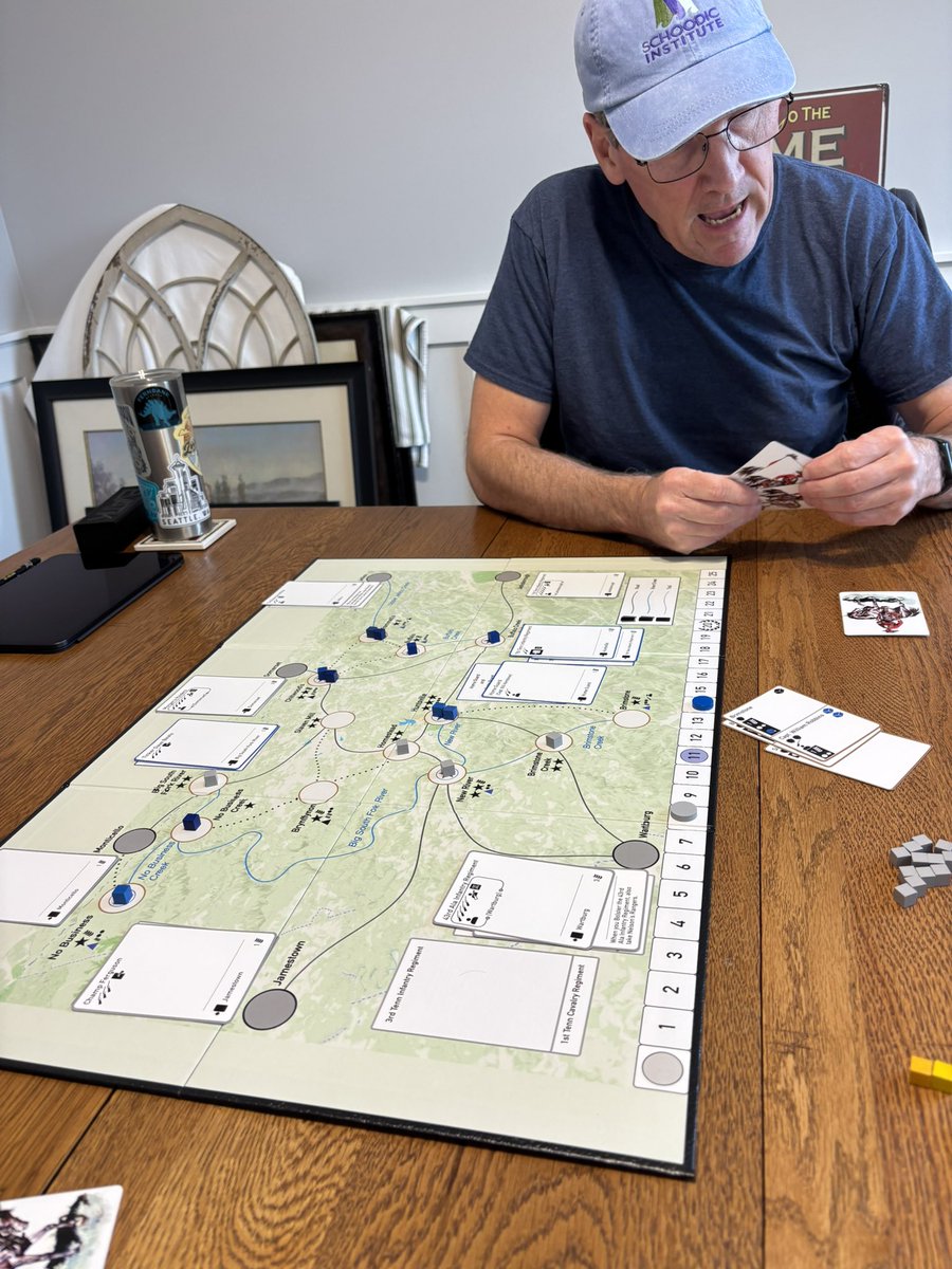Playing a prototype of Rebels Against Rebellion with my buddy Tommy. <a href="/denvermwalker/">Denver Walker</a> <a href="/MarkHoltWalker/">Mark H. Walker</a> <a href="/trevormbenjamin/">Trevor Benjamin</a>