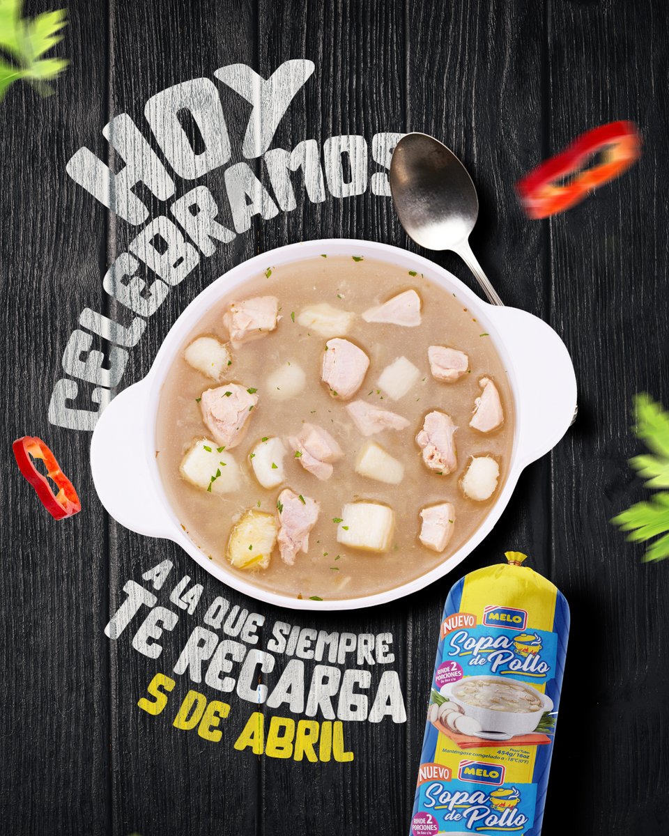 Hoy, 5 de abril, celebramos a la sopa de pollo, la que siempre nos recarga y nos calienta el corazón. 🍲💙

¡Siempre es la mejor opción para sentirte bien! 🙌

¿Cuál es el mejor momento para disfrutarla? ¡Cuéntanos! 👇

#AlimentosMelo #Sopadepollo #Melo #SaborPanameño