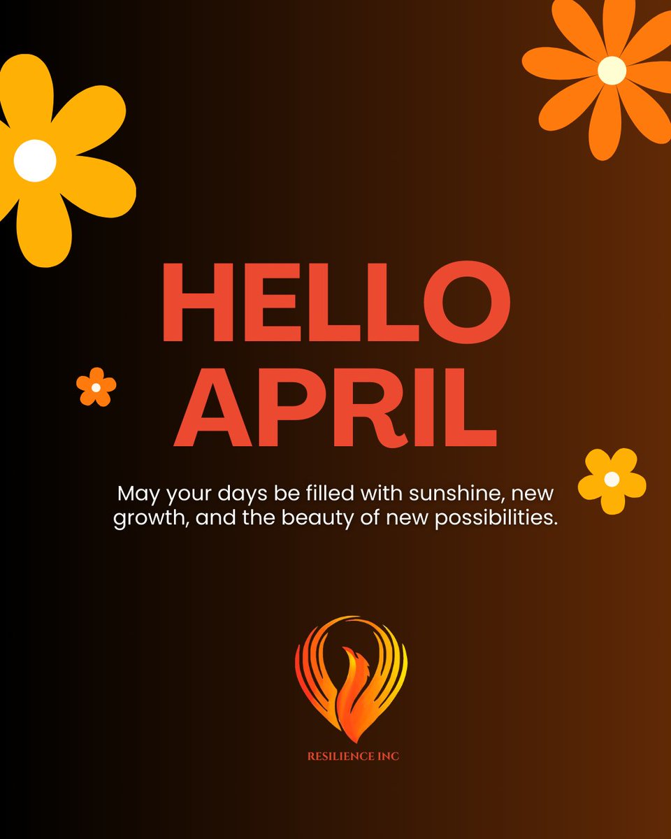 ResilienceIncTN's tweet photo. Hello, April! 🌷✨ A season of growth, new opportunities, and fresh beginnings is here. Let’s bloom, embrace the sunshine, and make this month one to remember! 

#welcomeapril #springawakening #freshstart https://t.co/vQOdrCTlhv
