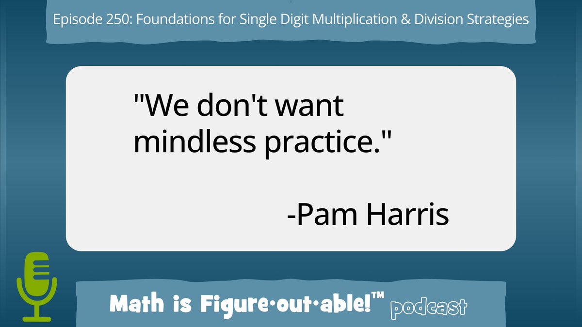 If you want mindless equation solvers, use a calculator. If you want thinkers and reasoners, teach the major strategies.

bit.ly/mathpcast250

#MathIsFigureOutAble #MTBoS #ITeachMath #MathEd