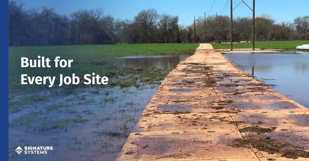 SignatureSystem's tweet image. A strong foundation starts from the ground up. Our composite mats create stable, durable roadways and work platforms, keeping construction projects on track. 

No delays. No problem.
hubs.li/Q03fG2NL0

#ConstructionMats #SiteAccess