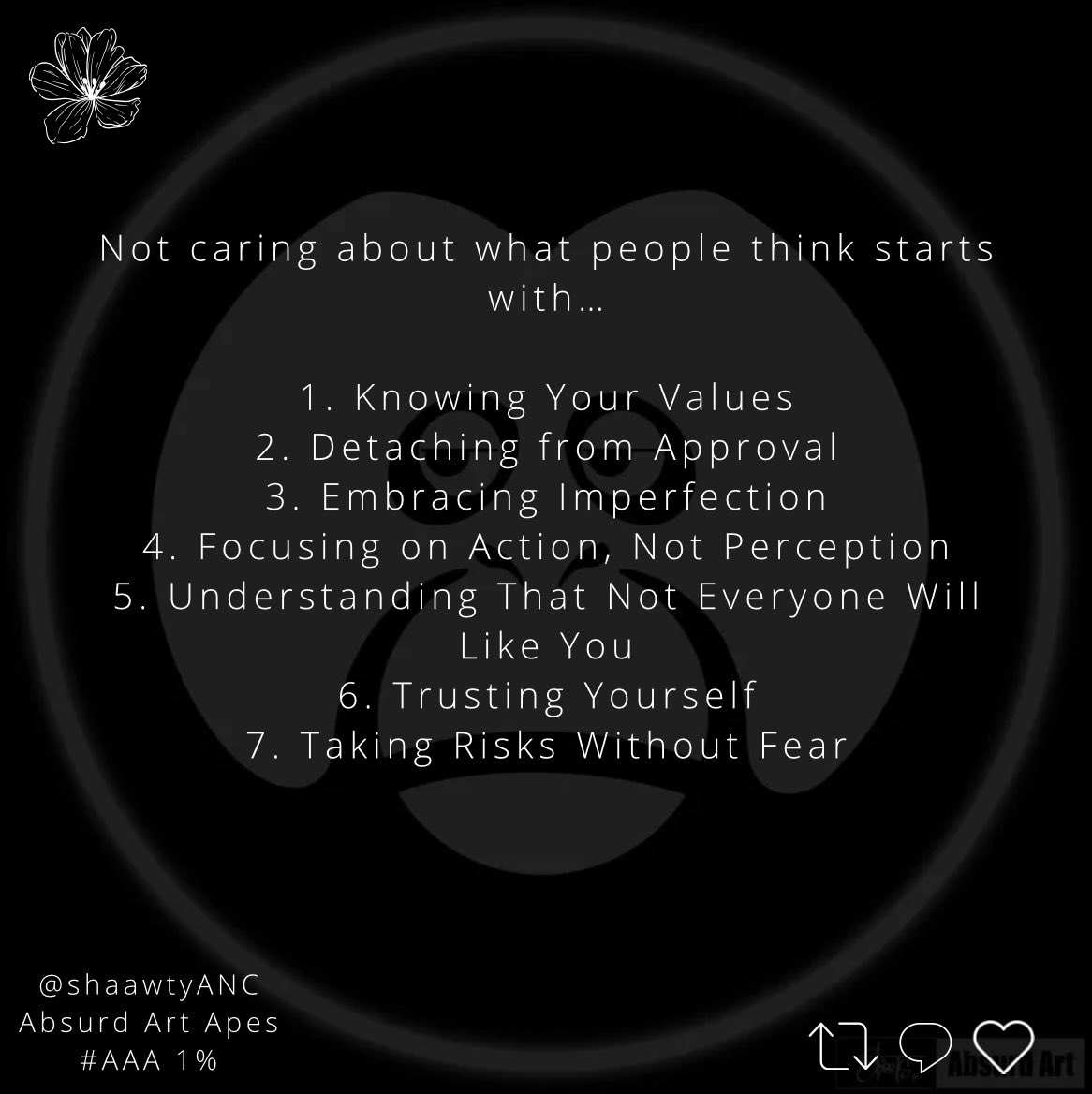 Real talk👇🏽💯

You don’t need permission to chase your goals

You don’t need validation to be worthy

You are already enough, exactly as you are

The moment you decide to stop caring about judgment you’ll unlock a freedom most people never experience 🔥

LGF ABSURD 🚀

#AAA 1%