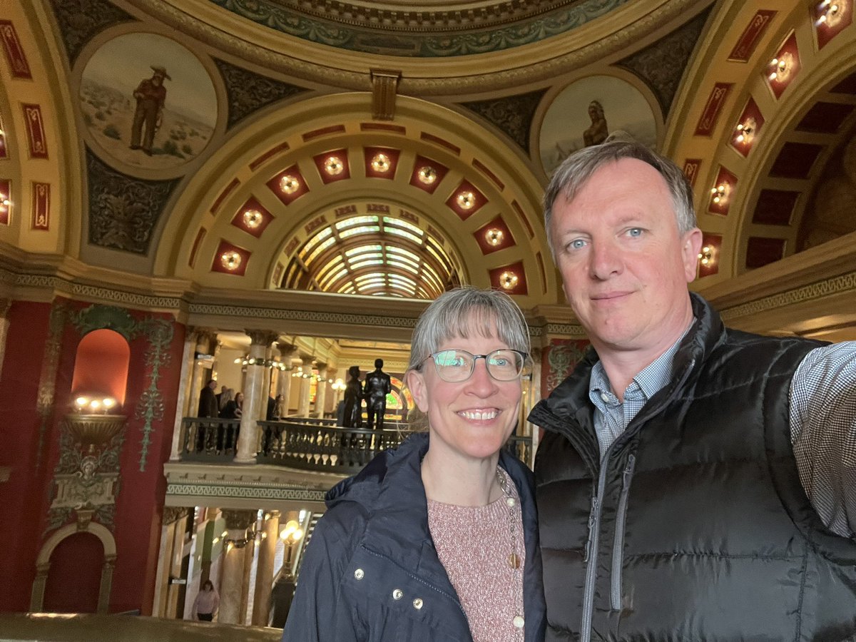 Second day of Montana Soil Health week. <a href="/mtconservation/">Montana Association of Conservation Districts</a> organized a luncheon at the Montana State Capitol.
Kari and I had a chance to mingle with soil health advocates. Good to see <a href="/MTAgriculture/">Montana Department of Agriculture</a> encouraging a path toward healthier soil and food!
