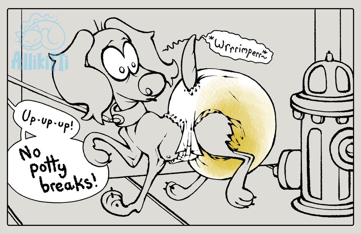 Page 1 of a padded feral coloring book that I've been chipping away at in my spare time! 

Poor guy's never getting out of doggy diapers at this rate...