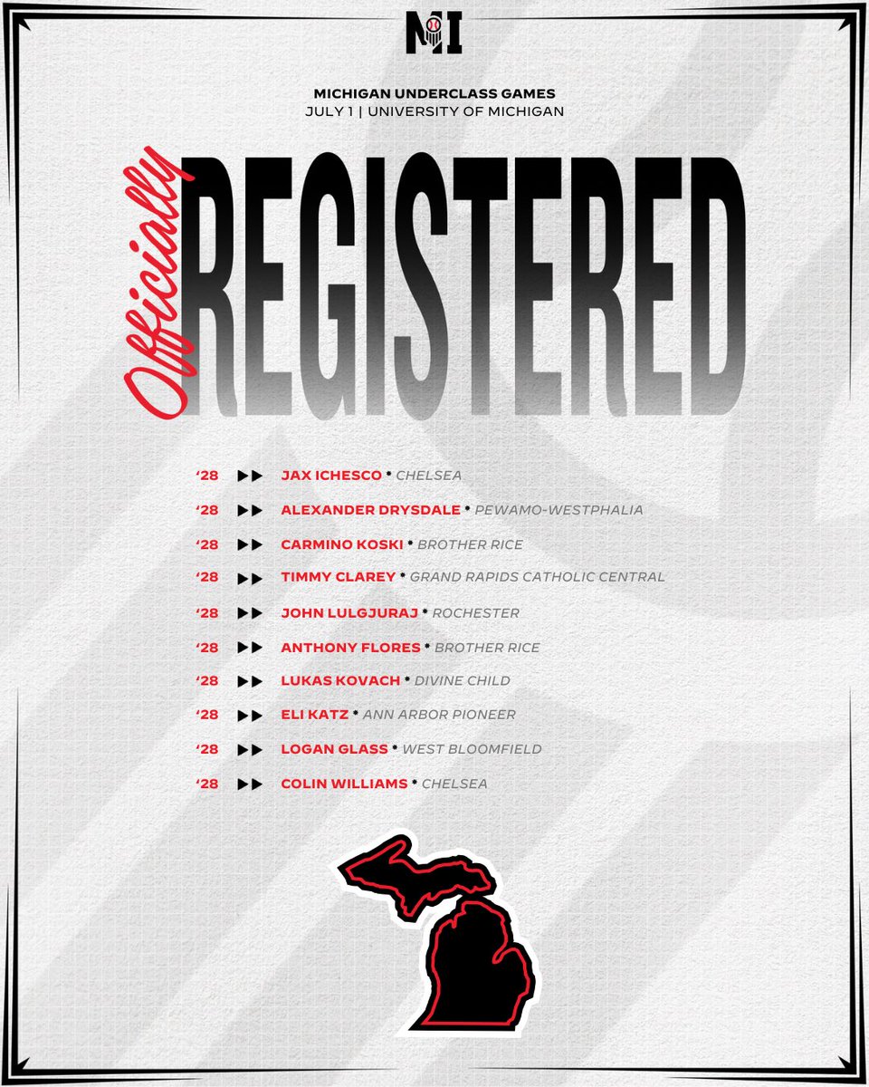 𝐌𝐢𝐜𝐡𝐢𝐠𝐚𝐧 𝐔𝐧𝐝𝐞𝐫𝐜𝐥𝐚𝐬𝐬 𝐆𝐚𝐦𝐞𝐬

Invites Accepted ✅

🗓️ July 1st
👨‍🎓2028 Grads
📍University of Michigan

Request your invite 👉 loom.ly/tPGCwkQ

Welcome to the following players ⬇️