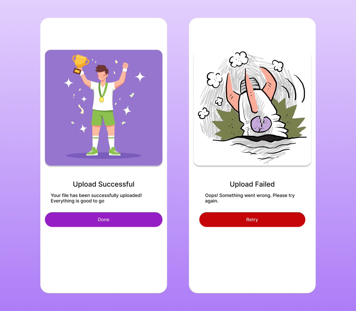 flavgo's tweet image. Day 11
Today&apos;s @DailyUI Design challenge: Flash messages for a form! Focused on making the user experience clear and concise success or error, we got it covered. Keeping it simple. #UIDesign #UXDesign #DesignChallenge #BeginnerDesigner #FlashMessageDesign
