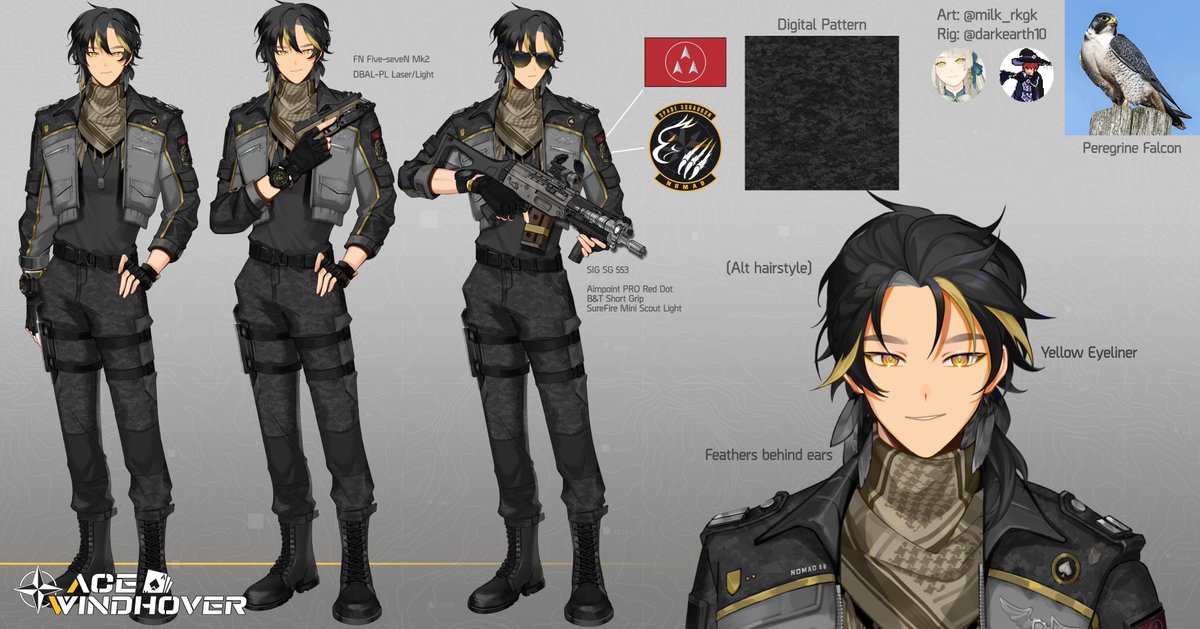 acewindhover's tweet image. A lot of new people following!
Allow me to introduce myself:
I'm Ace Windhover, a Peregrine Falcon merc pilot VTuber!
I stream over on Twitch playing a variety games with a bit of a focus on shooters and military vehicle games.
Come follow me on Twitch, link is in my bio!