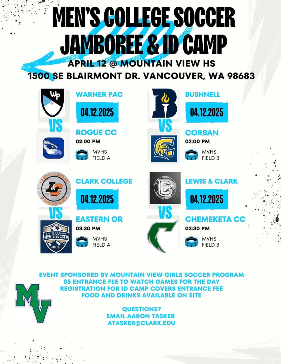 Players interested in playing college in the future, here is an opportunity at our very own field!  It is only open to current 10-12th graders. Also, a great chance to see a bunch of collegiate games too. Click on the images for more details. Let me know if you have any questions