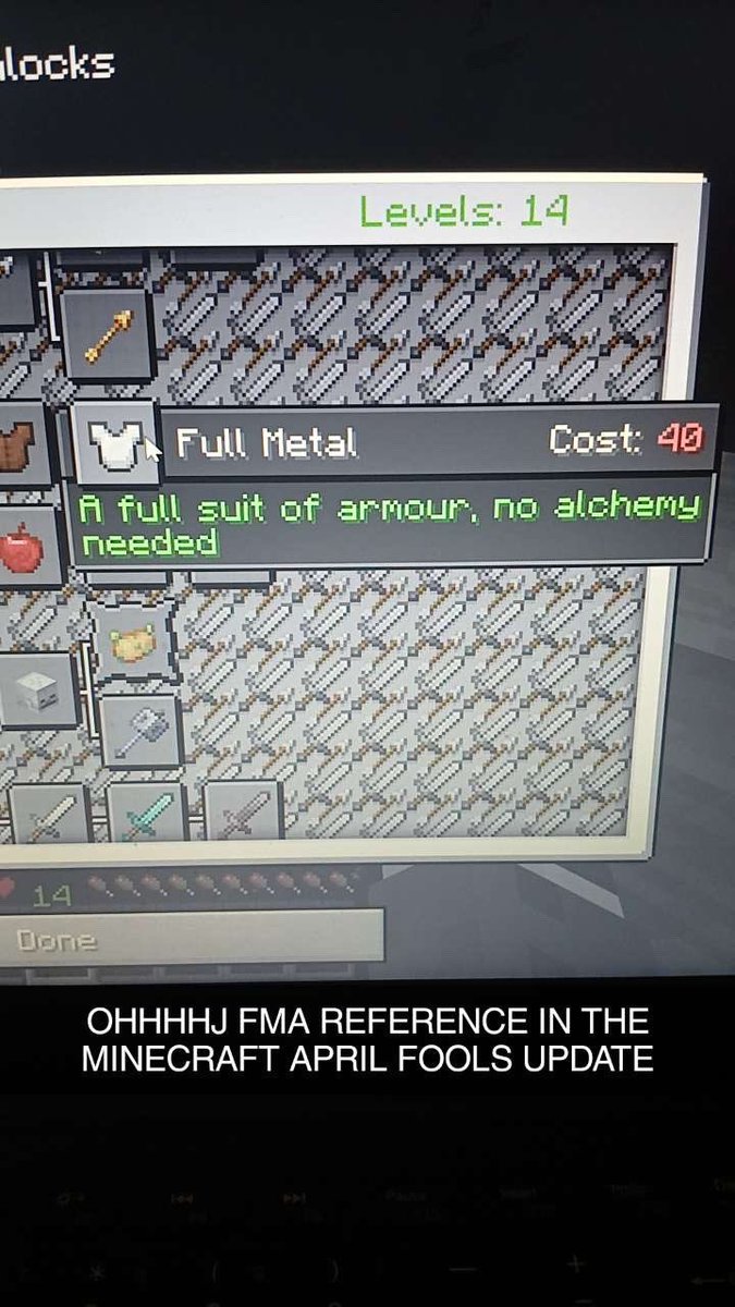 eves_dropp's tweet photo. MY PARTNER POINTED THIS OUT GUYS FMA IN MINECRAFT REAL https://t.co/IFXWglAbPD