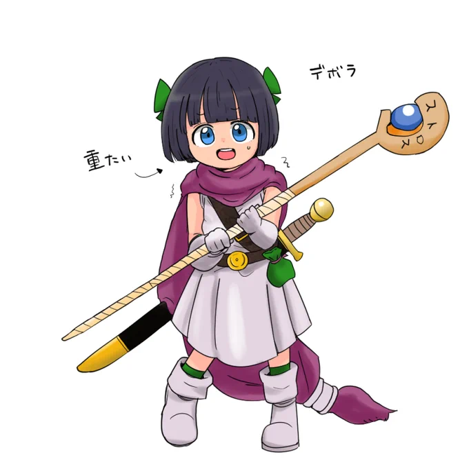 ドラクエのキャラを描きましたこのキャラを描くときは母親別に髪色を数パターン用意しなければいけない… 