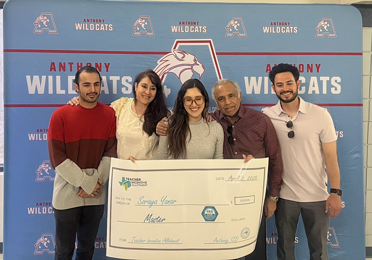 Congratulations 🎊 to all our <a href="/AnthonyHighSch1/">Anthony High School</a> teachers who were recognized today! They are proud recipients of TIA, Teacher Incentive Allotment. Way to go! Extremely Proud ❤️<a href="/WildcatsEPTX/">Anthony ISD Athletics</a>