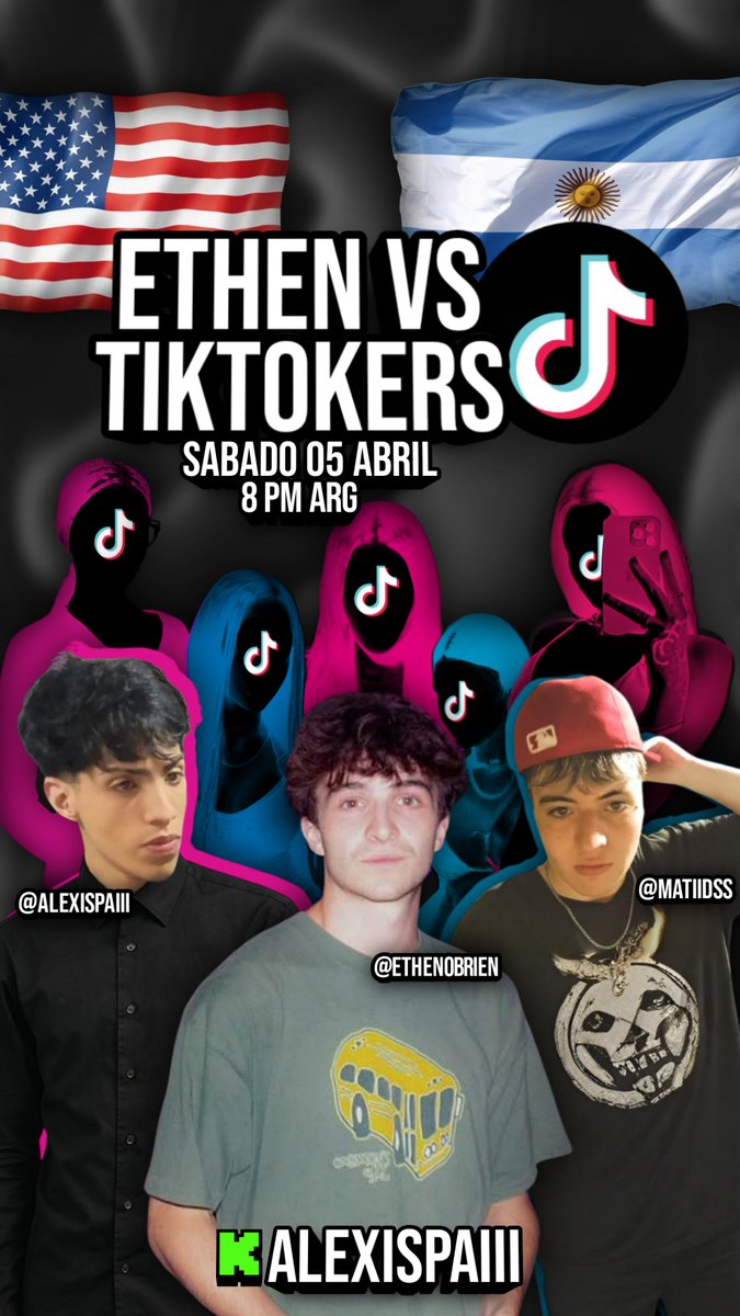 Hola comunidad, tengo el placer de anunciarles que este Sabado vamos a estar haciendole un NEXT a <a href="/ethensob/">ethen</a>  vs Tiktokers y Chicas de la comunidad.

Lo sintonizaremos por mi Kick
kick.com/alexispaiii

y el twitch de <a href="/Matiidss/">Matiids</a>  
twitch.tv/matiidss

se agradece el apoyo.