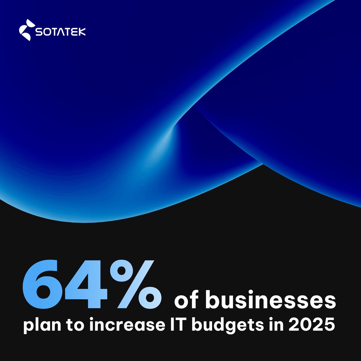 SotaTek's tweet image. #IT_budgets are on the RISE worldwide!

With 64% of businesses planning to increase IT spending in 2025, staying ahead means understanding the key drivers - from #security_concerns to #digital_transformation.

Get the full breakdown in our latest report: sotatek.com/whitepapers/th…