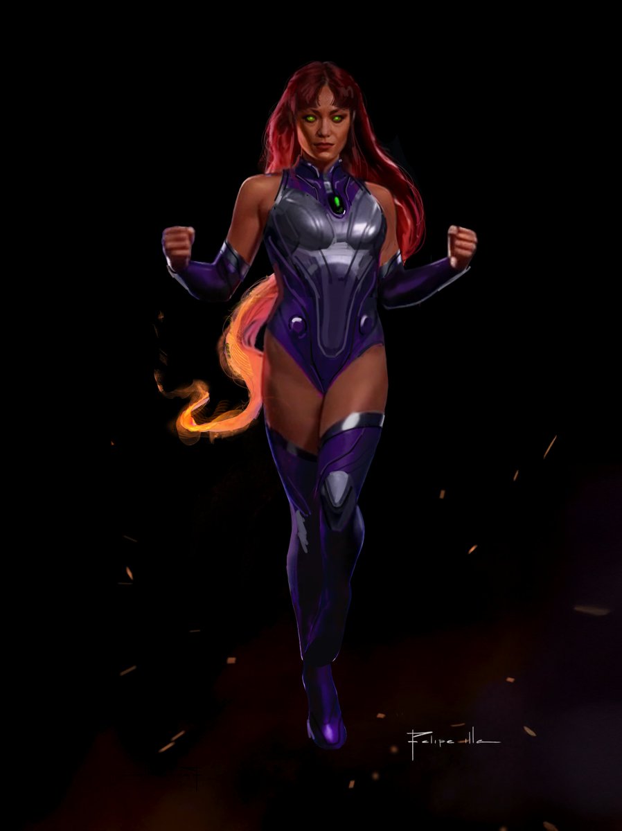 Pom Klementieff as Starfire in concept art commission.