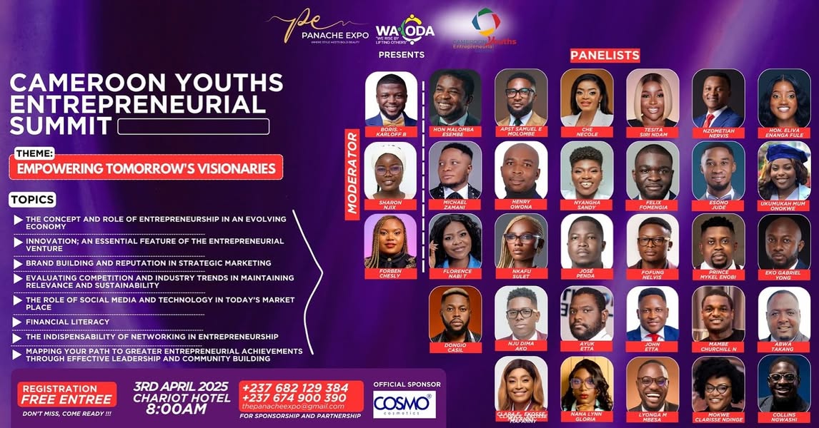 nervtek_cii's tweet image. Today, our CEO, @nzometia_n, takes the stage to speak on &quot;The Role of Social Media and Technology in Today’s Marketplace at the Cameroon Youths Entrepreneurial Summit&quot;
Tag a young entrepreneur who needs to hear this! 
#Nervtek #CameroonYouthSummit #TechForEntrepreneurs