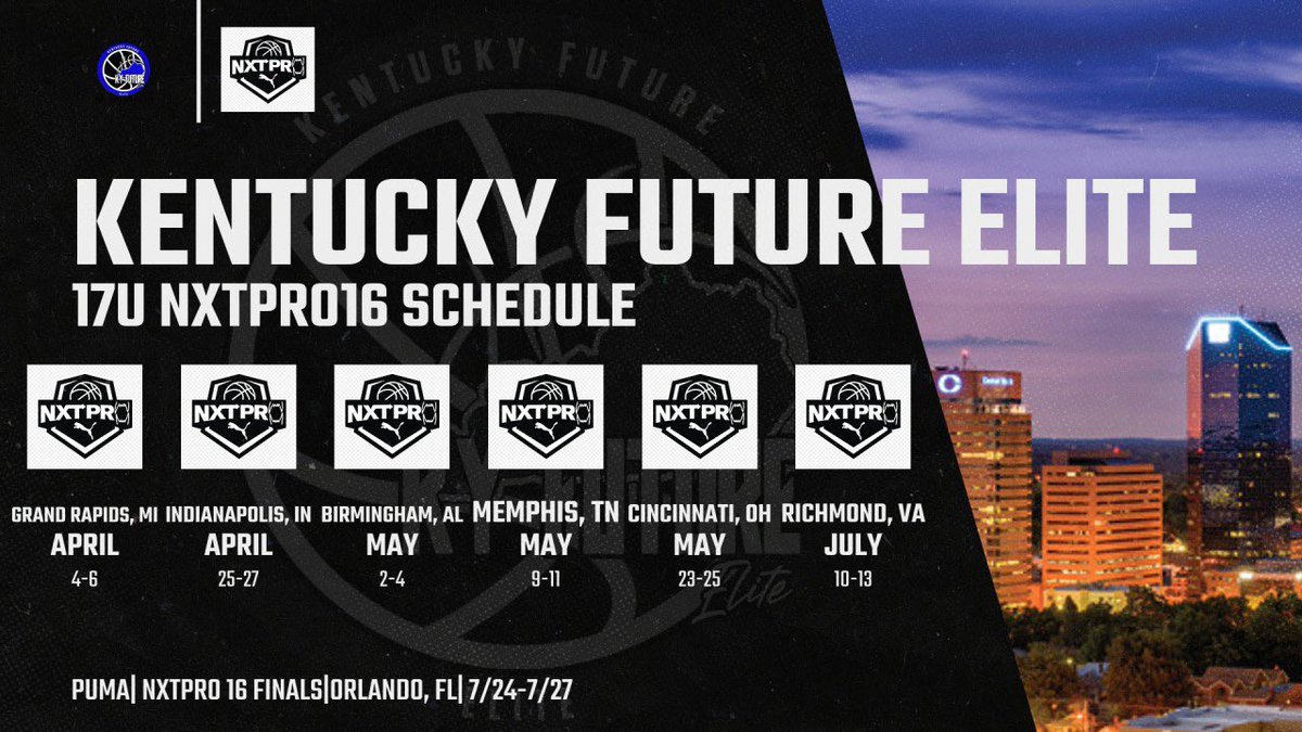 NXTPro16 17u Schedule
<a href="/NxtProHoops/">NXTPRO Hoops</a> 
<a href="/NXTPROMidwest/">NXTPRO Midwest</a> 
<a href="/PRO16League/">PRO16/NXTPRO League</a> 
<a href="/kentucky_future/">Kentucky Future Elite</a> 
<a href="/ChrisevansCoach/">Chris Evans</a>