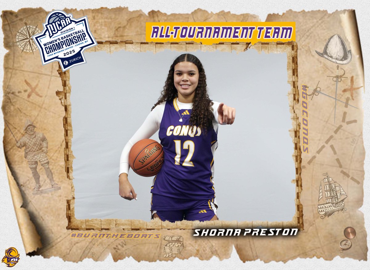 🏀Women's Basketball | #GoConqs

Congrats to Shorna Preston as she was selected to NJCAA DI National Tournament All-Tournament team

🏀vs Arizona Western (2nd round) - 21pts, 13 reb, 6 stls, 2 blks
🏀vs New Mexico (Elite Eight) - 22pts, 14 reb, 4 stls, 2 asts
🏀vs Shelton State
