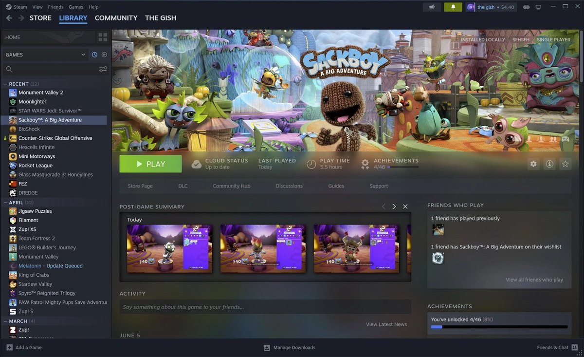 Martin_Requiem's tweet photo. #chatgtp what if steam interface would be a thing back in the good old days of the #c64?  :P  

yup it would not fit the screen XD  

(not my steam account by the way free image on google images) https://t.co/Ubla9K8KBE